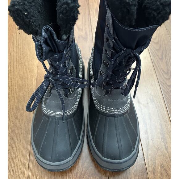 LL Bean Boots Insulated Snow Duck Waterproof Mens‎ 8M Navy Blue Black Fleece main image 5